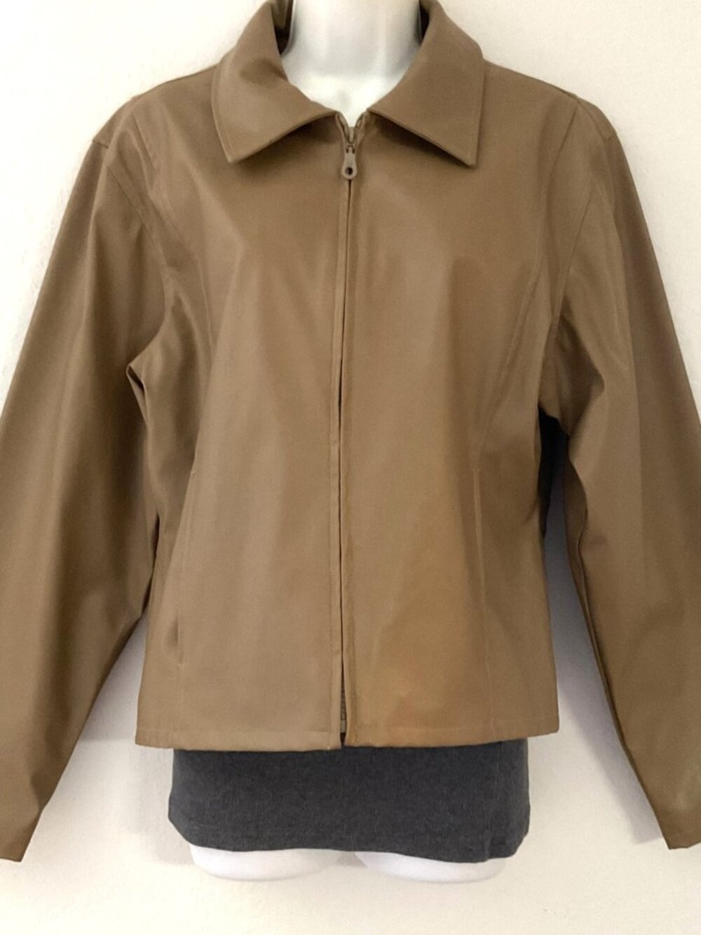 VINTAGE Y2K KC COLLECTIONS FAUX LEATHER JACKET MEDIUM (READ)